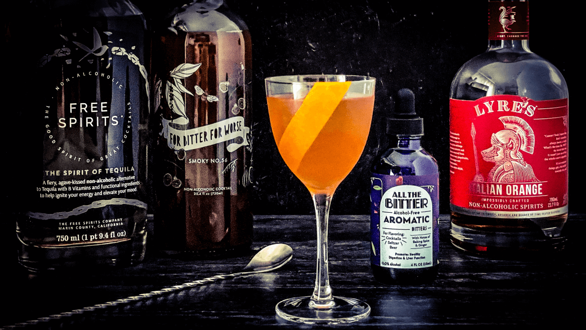 mezcal negroni non-alcoholic low-alcohol mocktail recipe