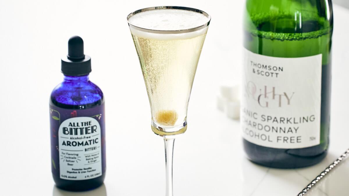 non-alcoholic champagne cocktail sparkling wine mocktail