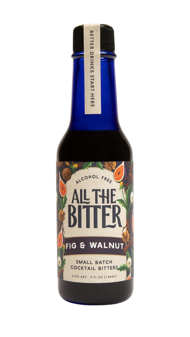 Bottle of All The Bitter Fig & Walnut cocktail bitters